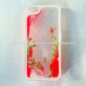 Crystal case, hot-selling, with unique and colorful liquid inner design, for iPhone 5/5S